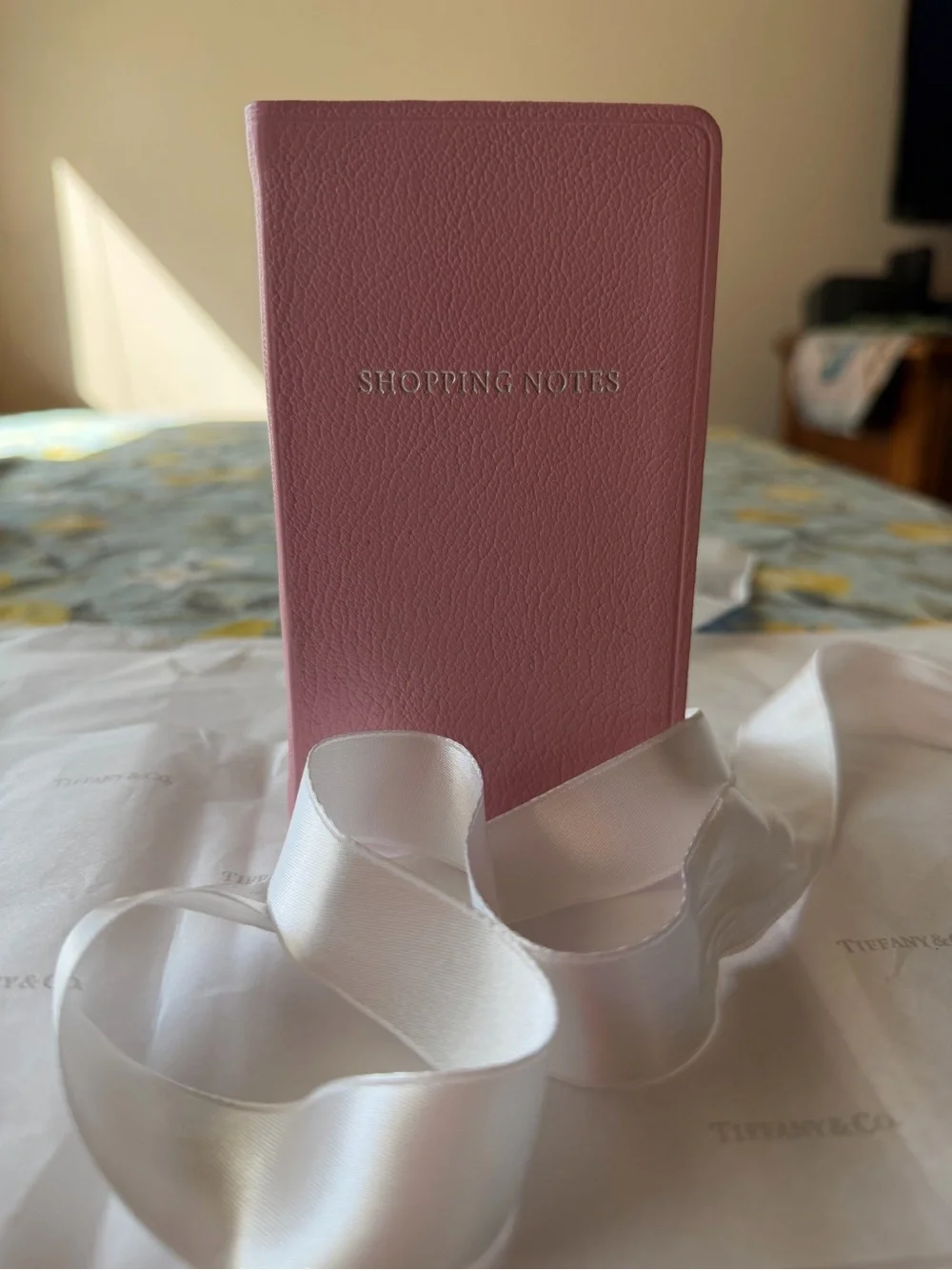 🩵🩷🩵 Tiffany & Co. Pink Embossed 'Shopping Notes' Pocket Notebook🩵🩷🩵 NWT 🩵🩷🩵